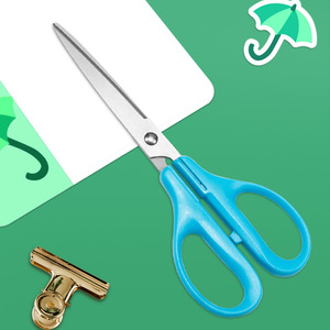 Stainless Steel Office Scissors Blue Straight Head Home Use Sharp Multi Purpose Cutting Tool - Product Image 4
