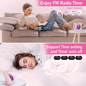 Reproductor de CD portátil anti-skipping con BT5.0, radio FM, USB, AUX y control remoto inalámbrico para entretenimiento en el hogar y escucha de música. - Product Image 6