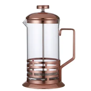 Şık tasarım taşınabilir fransız basın, özelleştirilmiş Metal paslanmaz çelik kahve demleyici kahve yapıcı demlik