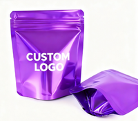 Pochette refermable en aluminium et mylar avec logo personnalisé, anti-odeur, réutilisable, pour emballer le sucre, les bonbons, les biscuits, les collations, les produits comestibles
