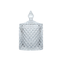 Pot à bonbons et desserts en verre transparent avec couvercle, motif yourte mongole en relief, vente chaude
