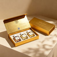 Coffret Cadeau de Parfum Arabe de Luxe Doré de Dubaï - Boîte Rigide Écologique avec Fermeture Magnétique - Boîte de Parfum de Dubaï