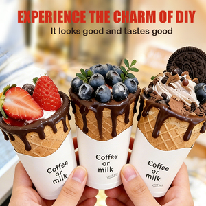 Tasse à café comestible avec décoration intérieure, revêtement chocolaté, tasse à biscuits finie, 280 ml, dessert, idéale pour le thé au lait et le café - Product Image 6