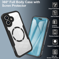 Nouvelle Coque de Protection Magnétique Sans Fil avec Protection d'Écran 360° pour iPhone 17 Air Pro Max 16 15 14 13 12 11