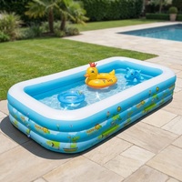 Aufblasbarer Swimmingpool für Kinder, für den Heimgebrauch im Freien, extra großer Familienpool, farbenfroh, langlebig, dickes PVC, konstante Temperatur