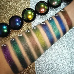 Bubuk Eyeshadow Multikrom Berpigmen Tinggi Pigmen Penggeser Multikrom Bubuk Eyeshadow Chameleon Tak Terbatas Krom