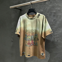 T-shirt Homme Tendance Personnalisé Décontracté 100% Coton Surdimensionné Délavé à l'Acide Imprimé DTG 220 Grammes Tricoté Assorti