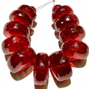 สร้อยพลอยโกเมนสีแดงธรรมชาติลูกปัดเหลี่ยมเพชรพลอยได้รับการรับรอง IGI 20กะรัตสีแดงเข้มสำหรับโอกาสพิเศษ - Product Image 1