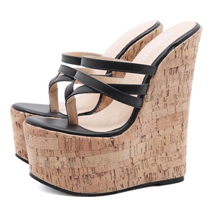 2026 New American Fashion Wedges <b>Sandals</b> with 16cm High Heel Insole Slippers for Spring - Product Image 2