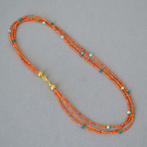 Nuevo y Moderno Collar Desmontable con Cuentas <span class=keywords><strong>de</strong></span> Circonio Translúcido Naranja, Diseño <span class=keywords><strong>de</strong></span> Nicho Estilo Chino, Serie Dunhuang, Cadena para Suéter - Product Image 4