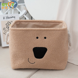 Cesto Portaoggetti Multifunzione in Peluche di Poliestere a Forma di Cane Cartoon per Vestiti Sporchi, Grande Capacità, Uso da Scrivania, Direttamente dalla Fabbrica - Product Image 1
