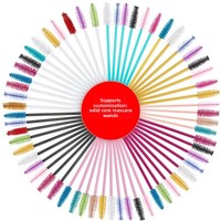Lot de 50 brosses à cils et sourcils jetables en nylon à tige spirale solide pour la beauté - Vente en gros