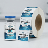Étiquettes autocollantes imperméables personnalisées imprimées en hologramme pour flacons de peptides, directement de l'usine, pour flacons de 2 ml à 10 ml
