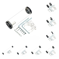 XHDIY Tangki Air Silinder Transparan Akrilik Berpendingin Air untuk Casing Komputer Diameter 50MM Berbagai Panjang 3 Lubang