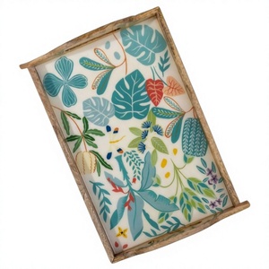 Plateau à fromage rectangulaire en bois, plateau à pizza, plateau de service décoratif, fournitures pour restaurants et cafés, plateau à découper, passe au lave-vaisselle, durable - Product Image 4