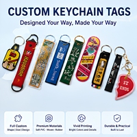 Porte-clés personnalisé en polyester tissé avec mousqueton, motifs cochon/panda/chien/fruits, écologique, cadeau promotionnel pour moto, voiture, sac à dos