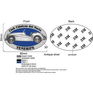 Emblema Metálico Masónico Personalizado con Logotipo, Adhesivo 3M para Automóvil, Insignia Rectangular o Redonda Dorada o Plateada - Product Image 4