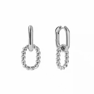 Pendientes creativos europeos y americanos con incrustaciones <span class=keywords><strong>de</strong></span> pendientes <span class=keywords><strong>de</strong></span> cobre <span class=keywords><strong>de</strong></span> circón, pendientes populares <span class=keywords><strong>de</strong></span> subasta callejera geométrica minimalista - Product Image 2