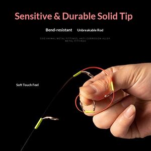 Caña de Pescar en Hielo de Invierno Ultracorta Portátil con Mango de Madera, Caña de Pescar Recta de Fibra de Vidrio Suave Pequeña de 2 Secciones - Product Image 5