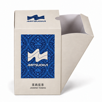 Wholesale Custom Printed White Paperboard Tea Box with Blue Floral Design and Logo for Jasmine Tea Bag Retail Packaging