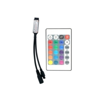 Controlador de Tira LED RGB de 3 Canales y 6A, Control Remoto IR de 24 Teclas, Regulador de Intensidad Continuo, Receptor Inalámbrico que Cambia de Color para Cinta LED