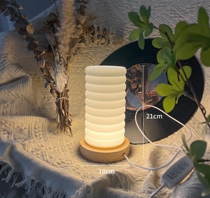 Rechargeable <b>Table</b> Lamp Bedroom <b>Bedside</b> Lamp Creative Personality Art High-end Decoration Cream Style Romantic Night Light - Product Image 6