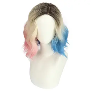 Enid सिंक्लेयर विग बुधवार लघु रंगीन बाल Wigs हेलोवीन कार्निवल सहारा विग महिलाओं के लिए लड़की मिश्रित बाल