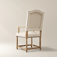 Fauteuil de salle à manger moderne de luxe rembourré à dossier haut, pieds en bois massif, chaise individuelle design pour la maison et l'hôtellerie