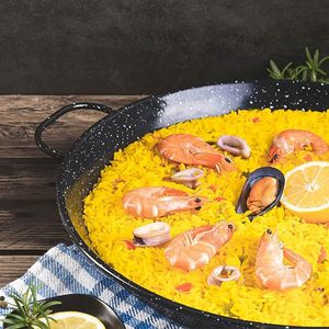 Valencian Paella <b>Pan</b> 38 Cm Enamelled Iron With 2 Handles Oven And Gas Compatible - Product Image 4