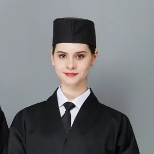 厨师帽子 Chapeau de Chef 日式厨师帽子服务员 waiteress 帽子白色黑色蓝色厨师帽 Gorro de cocinero
