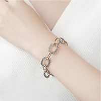 Ensemble collier et bracelet en acier inoxydable pour femme, inspiré des créateurs de mode, style antique, torsadé, tressé, fil de câble, vintage, Saint-Valentin