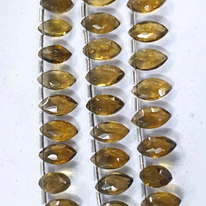 Vente en gros de pierres précieuses en quartz bière jaune facetté de forme marquise de 8 pouces (7x14 mm) pour la fabrication de bijoux - Product Image 1
