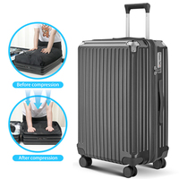 Valise de voyage rigide à roulettes de 20 pouces avec sac de compression sous vide intégré, serrure TSA, grande capacité