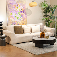 Ensemble de canapés en tissu crème de luxe moderne, canapé modulaire minimaliste pour salon, canapé nuage haut de gamme, mobilier confortable pour la maison, Baishangju