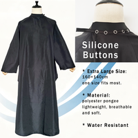 Nouvelle conception, logo personnalisé, imperméable, polyester pongé, cape de coiffure en caoutchouc silicone avec manches pour salon de coiffure