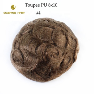 Commercio all'ingrosso 8x10 parrucchino da <span class=keywords><strong>uomo</strong></span> stile riccio di pizzo frontale sostituzione dei <span class=keywords><strong>capelli</strong></span> con <span class=keywords><strong>capelli</strong></span> Remy grado di pelle sottile PU Base miglior prezzo - Product Image 2