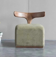 Fauteuil d'appoint moderne de forme unique, rembourré, en bois massif, avec accoudoir unique, pour salon, hôtel et villa