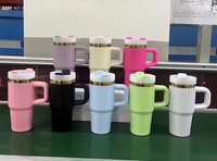 Gobelet en acier inoxydable sans BPA 14oz avec logo personnalisé Vente en gros en vrac Petite tasse de paille Gobelet pour enfants avec poignée chaude et froide
