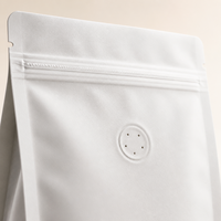 Pochette de stockage verticale personnalisée de qualité supérieure, résistante à l'humidité, avec valve de dégazage unidirectionnelle pour l'emballage de grains de café torréfiés