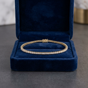 Bracelet tennis en diamant rond cultivé en laboratoire certifié IGI, 3,75 carats, en or jaune massif 10 carats - Product Image 1