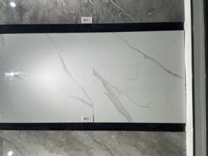Azulejos de porcelana con acabado brillante para <span class=keywords><strong>Hotel</strong></span>, azulejos blancos de gran tamaño de 1000x1000 Carrara, cuerpo completo - Product Image 3