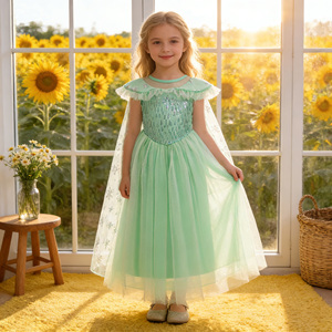 <span class=keywords><strong>Vestido</strong></span> de Princesa de Hielo y Nieve con Capa de Copo de Nieve y Tutú para Niñas, Disfraz de Cosplay para Actuaciones en Escenario y Fiestas - Product Image 2