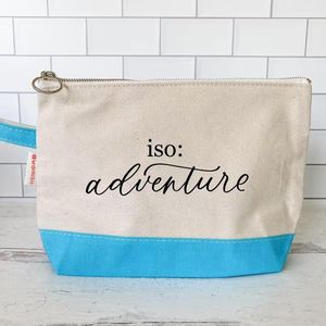 Ligne de coton colorée 8 pouces sacs à cosmétiques avec Logo imprimé grand sac de beauté de maquillage Patchwork Beige rouge pochette à fermeture éclair pour les femmes - Product Image 3