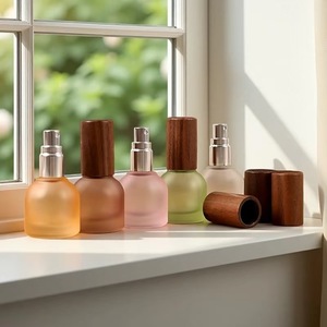 <span class=keywords><strong>Doully</strong></span> - Botella de Perfume de Vidrio de 10 ml, Modelo Bala, con Tapa de Madera, Acabado Esmerilado, Color Personalizado, Botella Vacía Portátil, Tipo Presión - Product Image 3