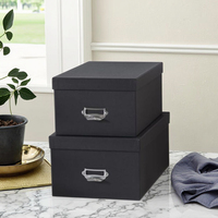 Boîtes rigides en carton noir haut de gamme personnalisées, couvercles, laminage mat, réutilisables, recyclables, portables, emballage cadeau décoratif pour la maison