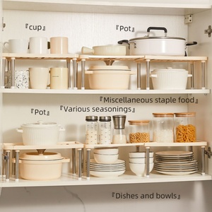 New Stackable Expandable Kitchen Counter Shelves Cabinet Shelf Organizer <b>Rack</b> for Sundries Finishing and Spice <b>Bottle</b> <b>Storage</b> - Product Image 6