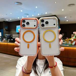 เคสสำหรับ iPhone 17 Pro Max 18 16 15 14 13  แบบแข็งใส  วัสดุ PC  ลายลูกฟูก  แม่เหล็ก  ป้องกันด้านหลัง  ฝาหลังโทรศัพท์ - Product Image 3