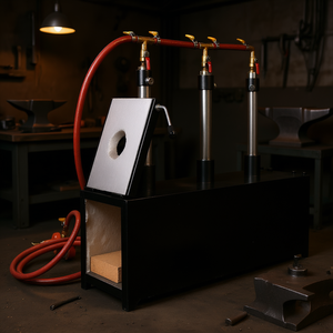 Four à forge à propane à trois brûleurs, four à forge pour couteaux, four à forge pour ferrants à grande capacité avec une porte, brûleur carré au propane, machine de forgeage du métal - Product Image 2