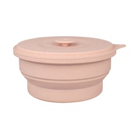 Boîte à bento pliable en silicone, portable et compatible micro-ondes, pour le stockage des aliments, vente en gros, récipient bol pliable pour enfants