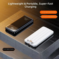 Power Bank Plastik Ultra Tipis Berkapasitas Tinggi Pengisian Cepat Dua Arah 20.000 MAh Layar Digital Portabel dengan Data Internal
